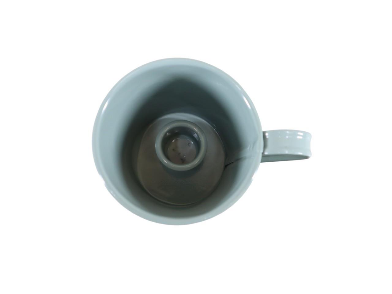 Tasse m. Stabkerzenhalter Metall khakigrün D7cm