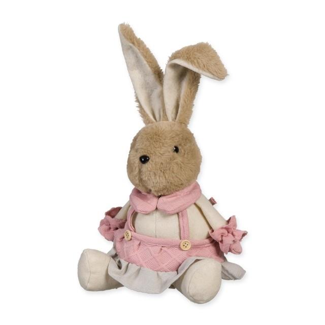 Hase sitzend 46 cm beige/dusky pink