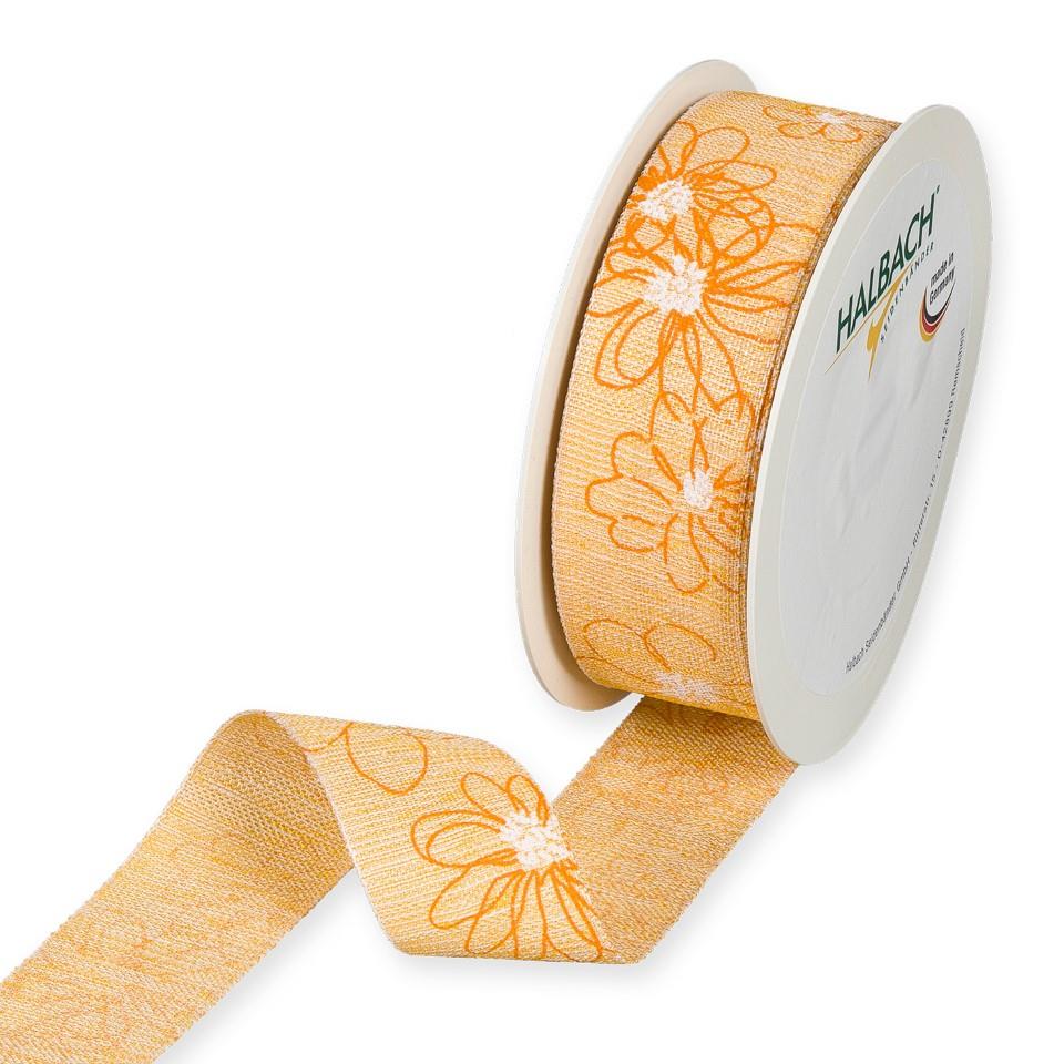 Druckband Blüten 35 mm 15 Meter orange 68