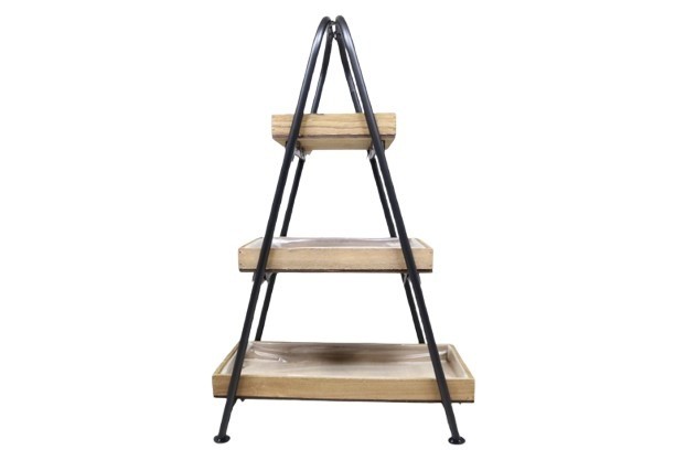 Regal Metall m. 3 Holzböden H45cm