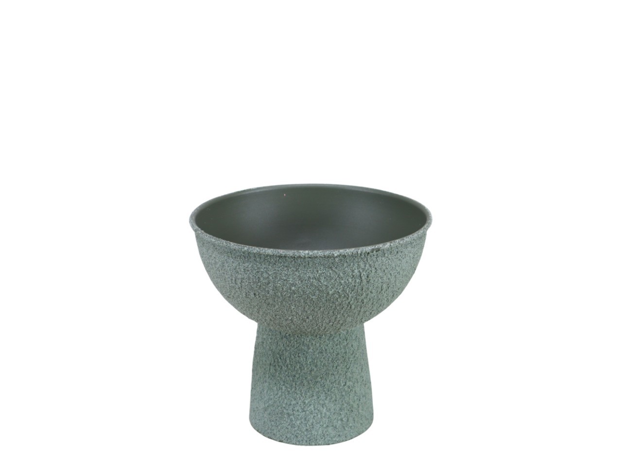Schale mit Fuß Metall salbeigrün-antik D18xH18cm