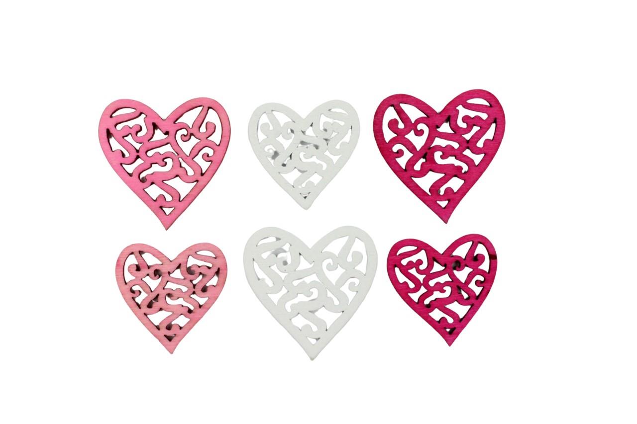 Streuer Herz Filli Holz weiss,rosa,pink sort. 2,5+3 cm Streuer Herz Filli Holz weiss,rosa,pink sort. 2,5+3 cm