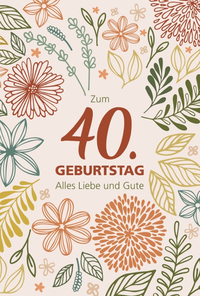 Glückwunschkarten 40. Geburtstag 11,5x17 cm