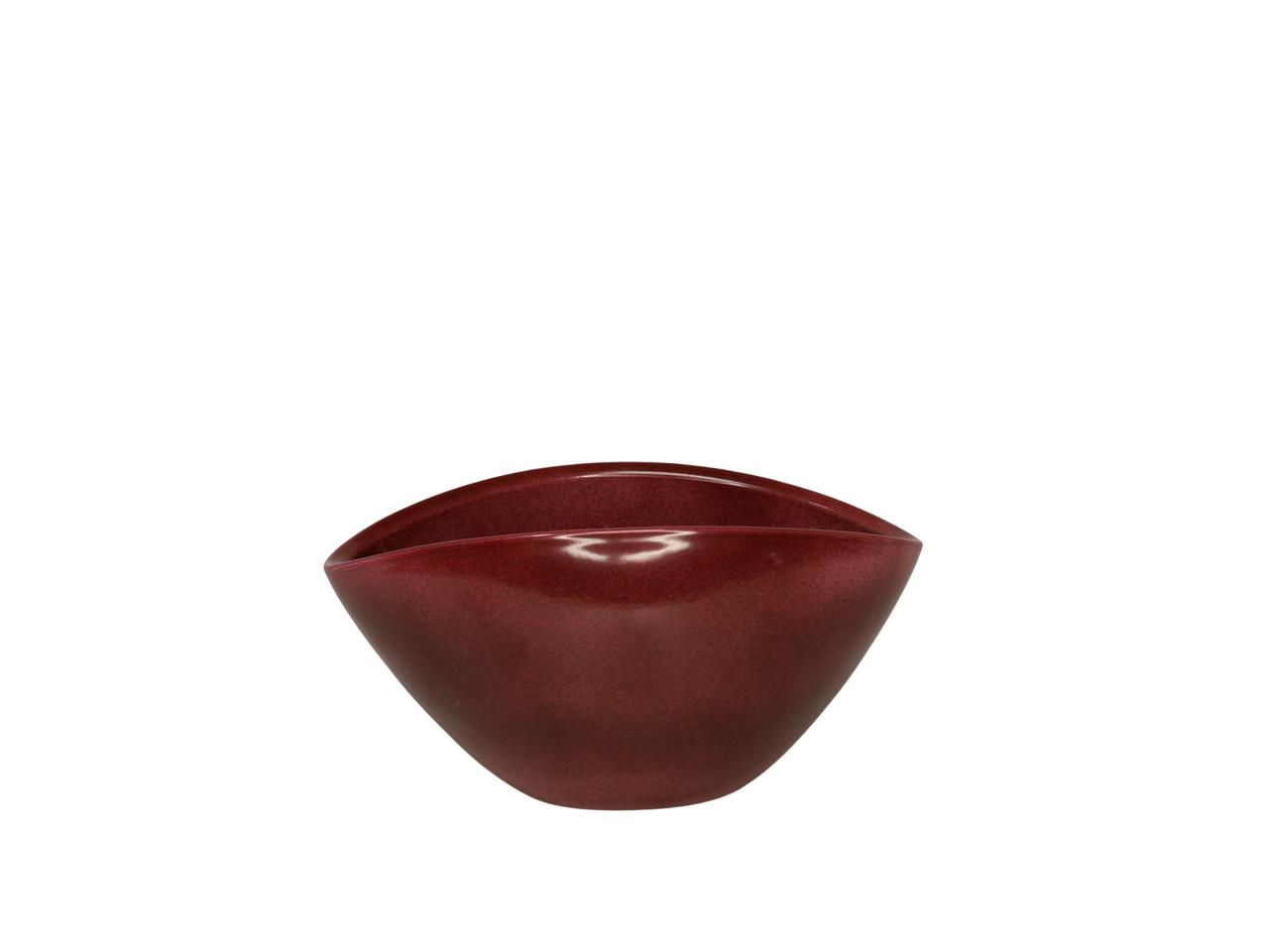 Keramiksteckschale oval bordeaux-lasur L15cm Keramiksteckschale oval bordeaux-lasur L15cm