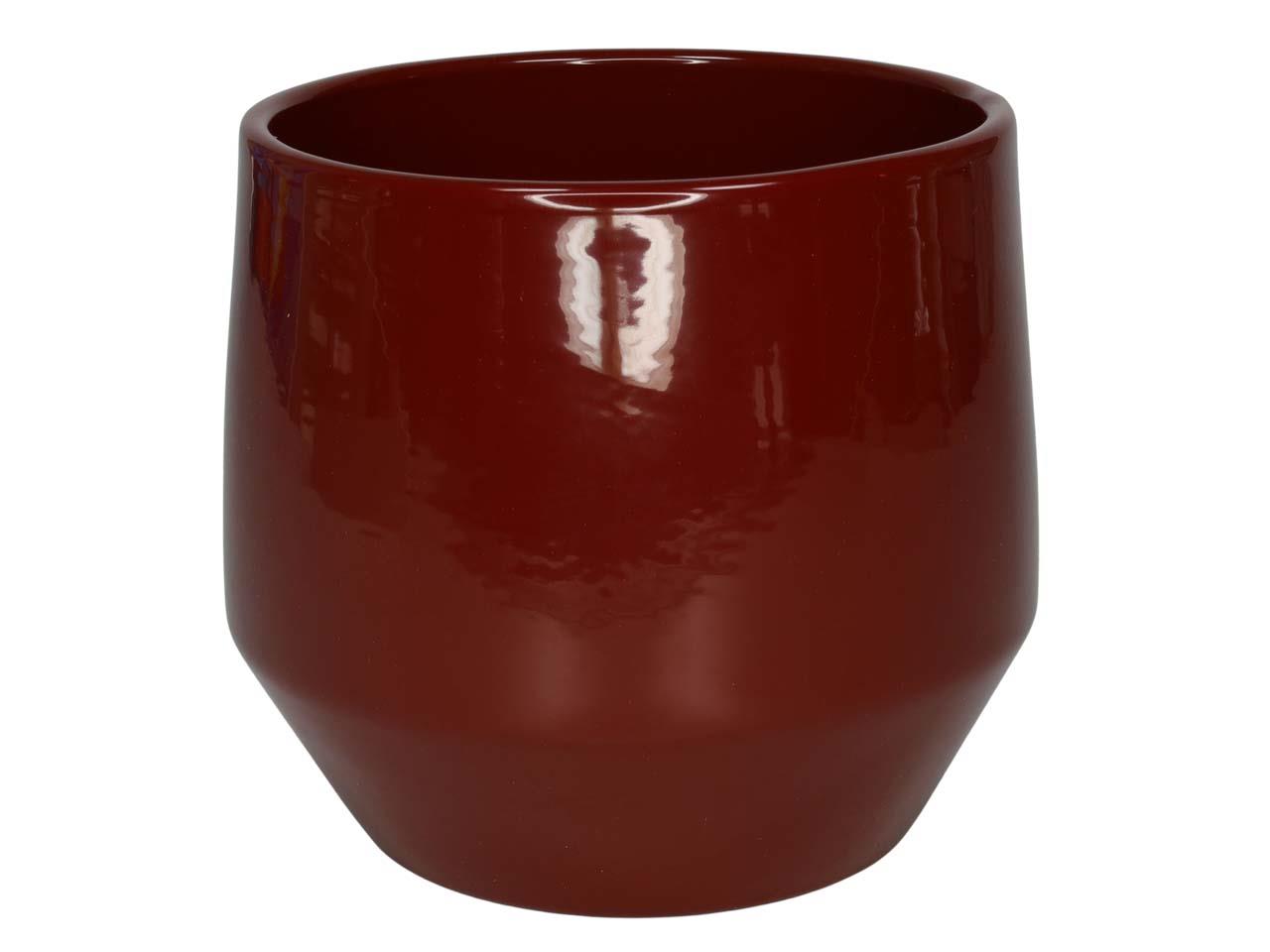 Übertopf Keramik weinrot glanz D22cm