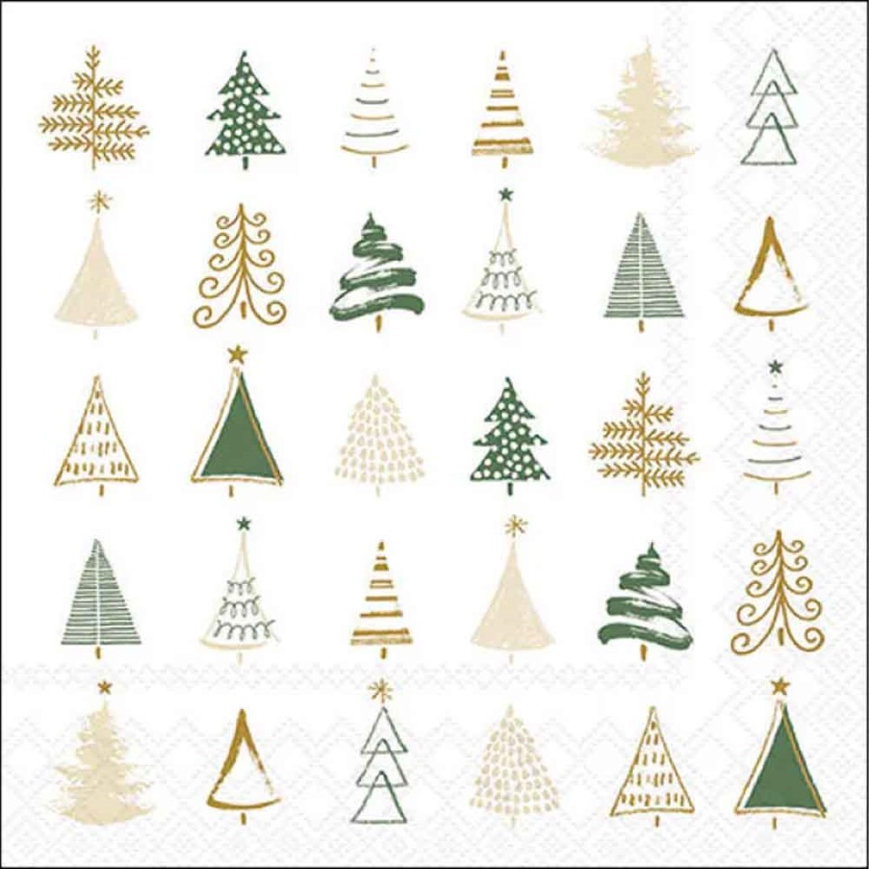 Serviette 33x33 cm Weihnachtsbaum