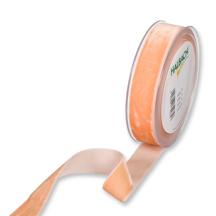 Samtband 25 mm 9,5 Meter apricot 20