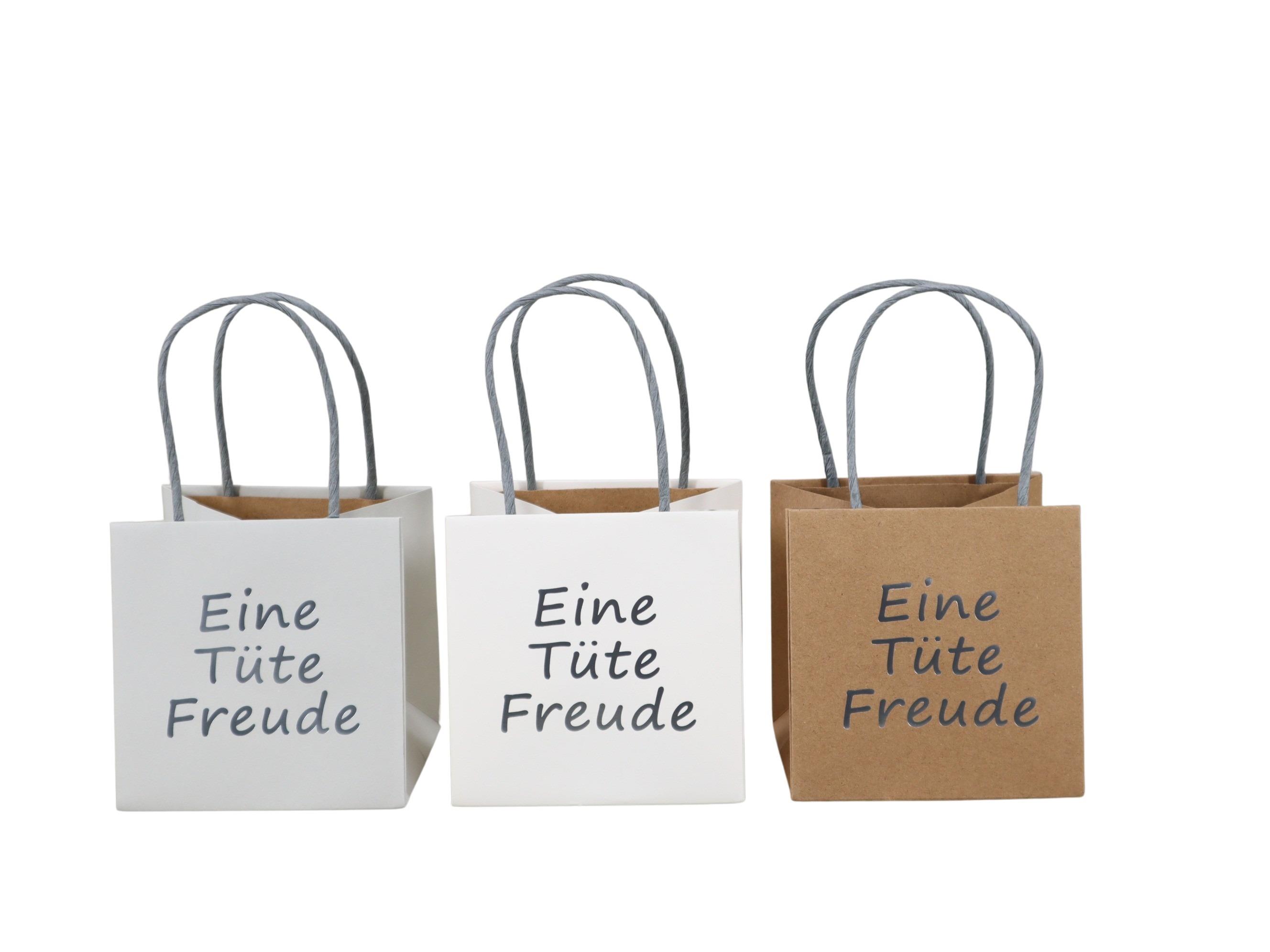 Tasche Eine Tüte Freude Papier wasserabw. naturmix D10,5cm