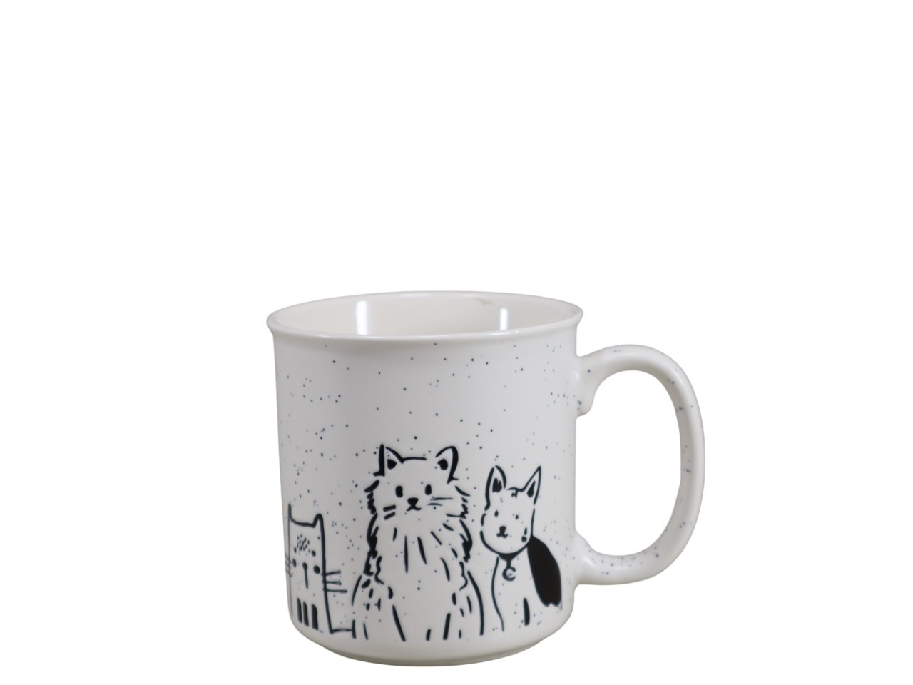 Becher Katzen weiß-schwarz D13,5x10xH11cm