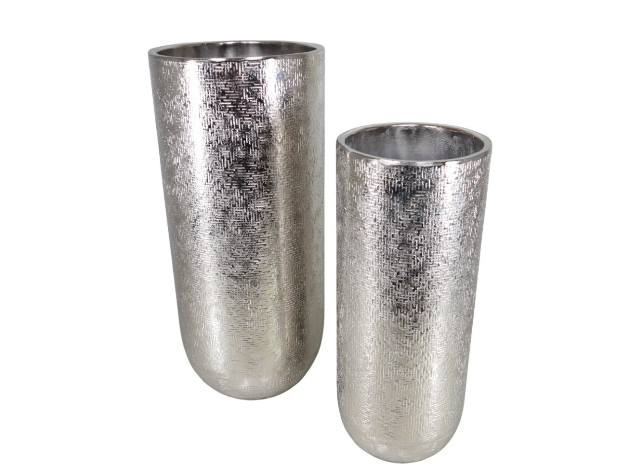 Blumenvase  Aluminium silber(vernickelt) Set/2 H61/52cm