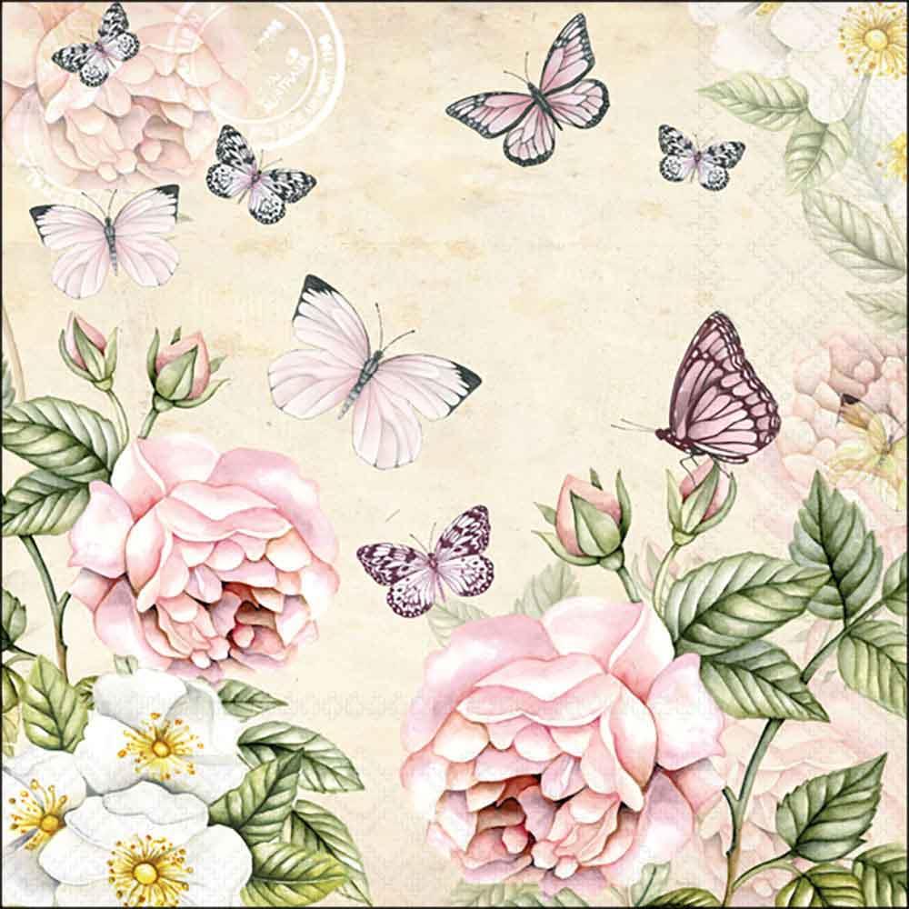 Serviette 33x33 cm Botanical cream