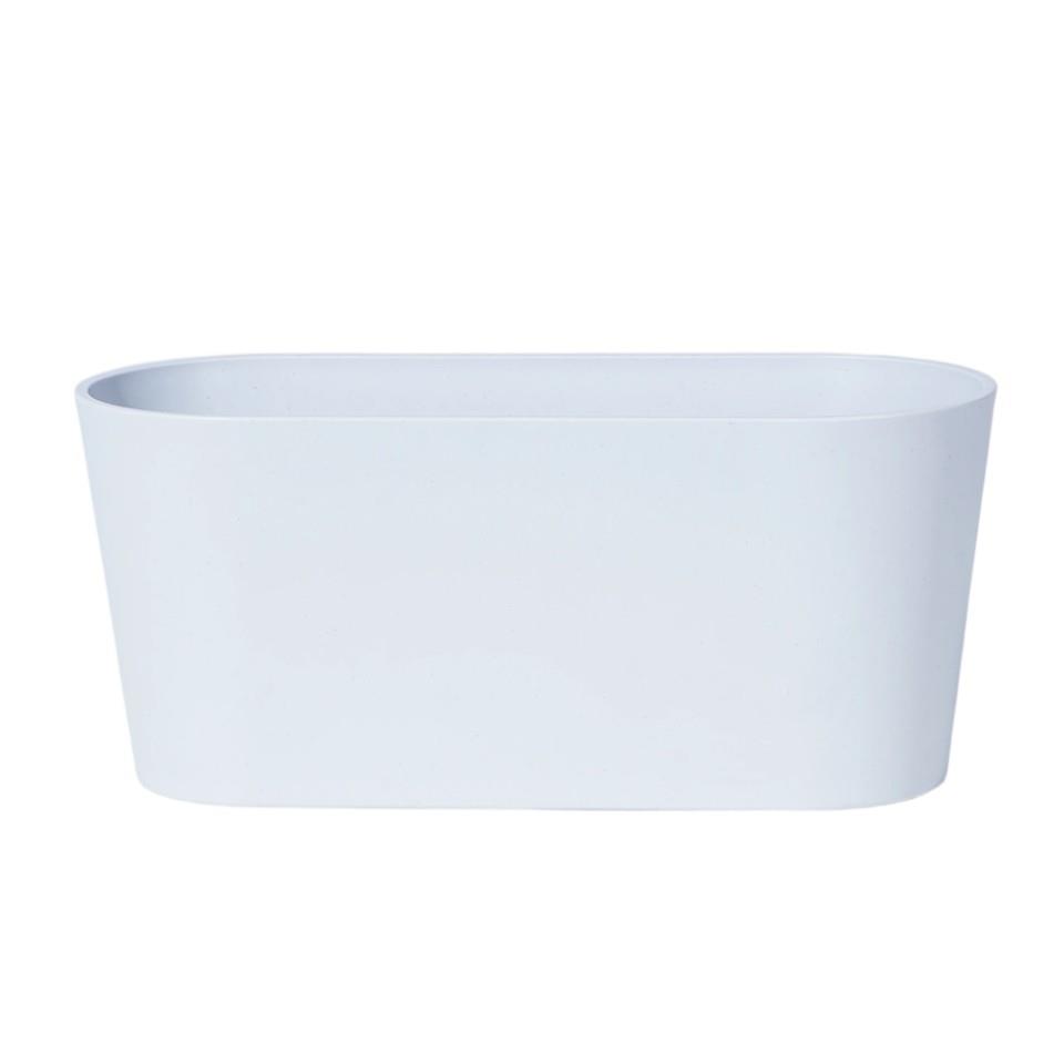 Schale oval glatte Oberfläche Kunststoff weiß L32x13xH14cm