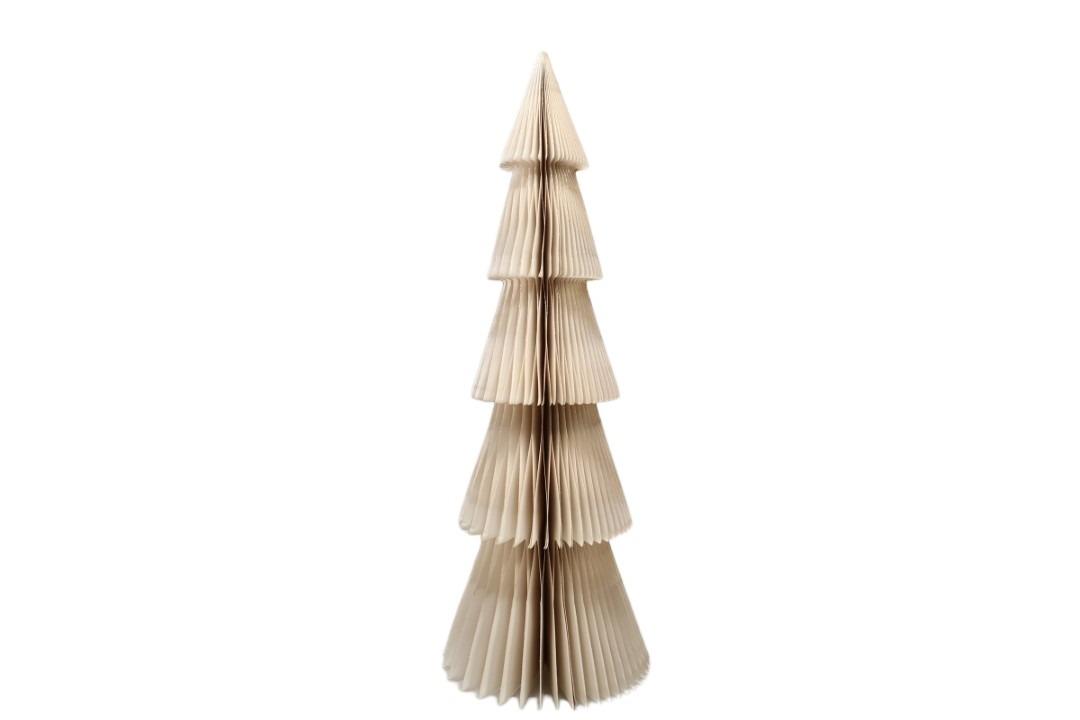 Tannenbaum schlank Papier natur m. Goldglitter H60 cm