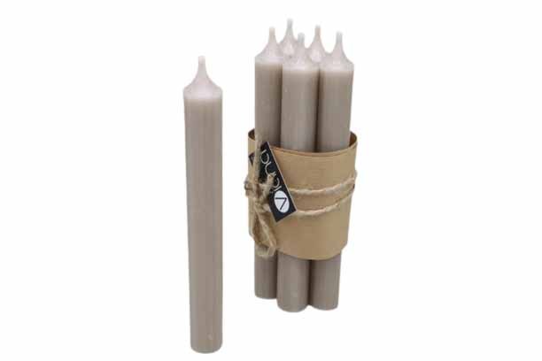 Stabkerze Rustika H180/21mm schlamm (4Bund a 6Stück)