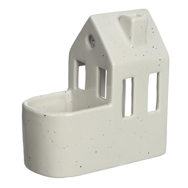 Haus mit Minitopf creme D7,3xL13,4xH14,2cm