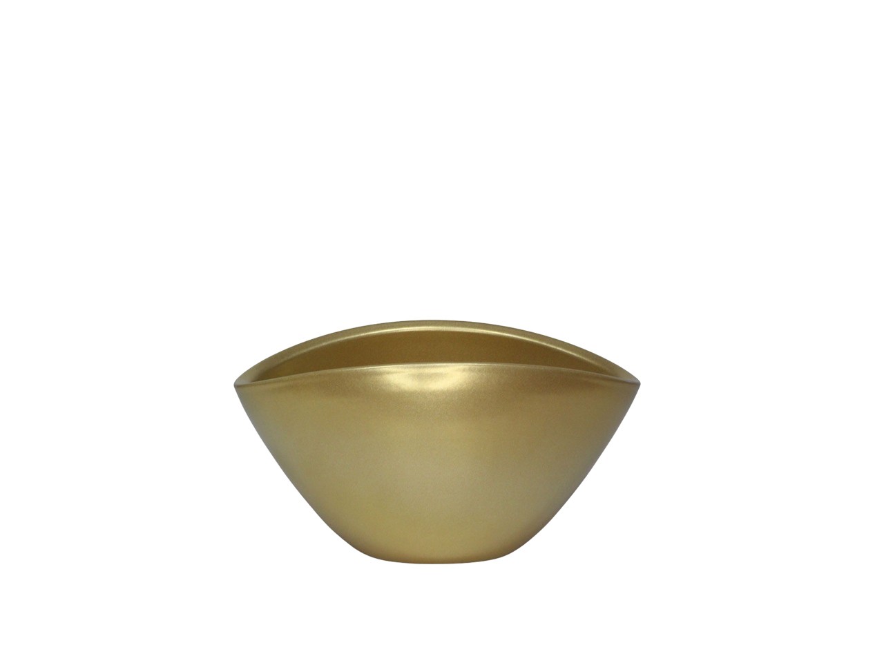 Keramiksteckschale oval perlgold L15cm
