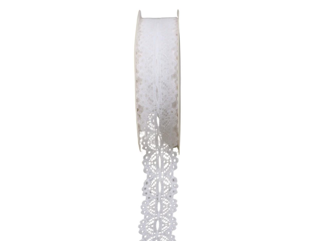 Spitzenband Polyester weiß 2,5cm