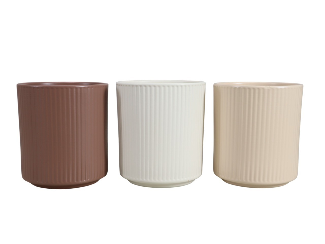 Keramikübertopf für Orchideen Stripes mocca mousse mix D13cm