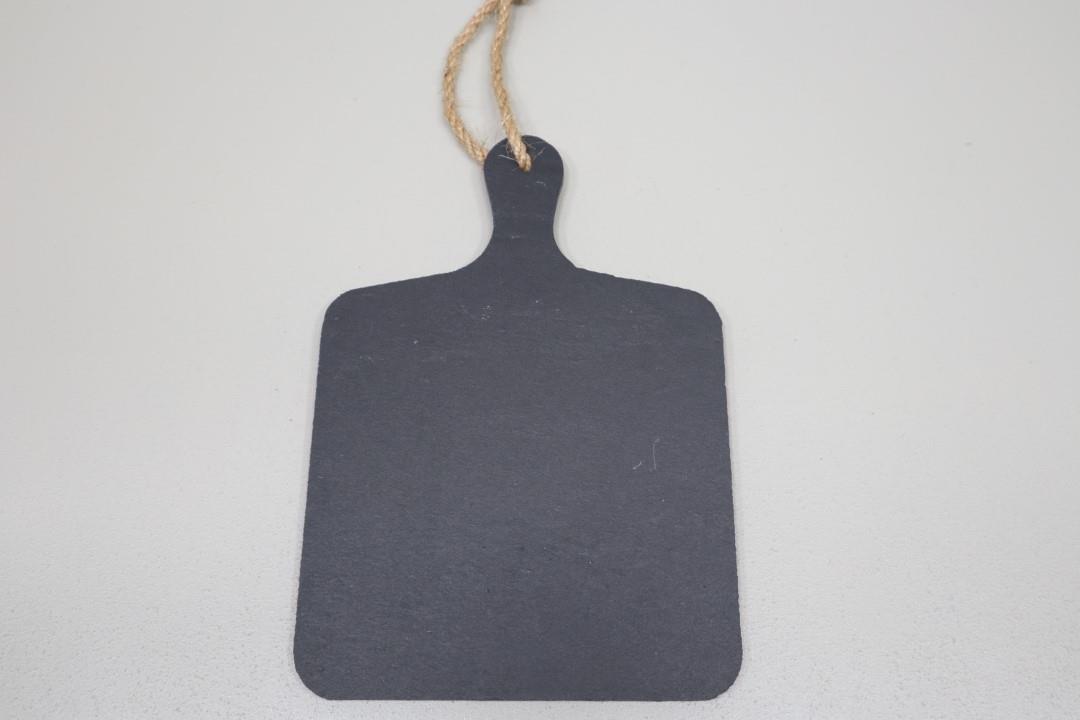 Hänger Schieferplatte in Schneidbrettform schwarz 26x18cm