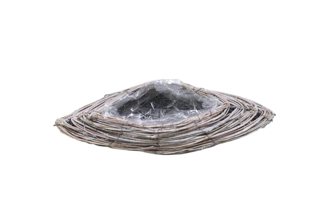 Pflanzschiff Rattan gekalkt L40cm