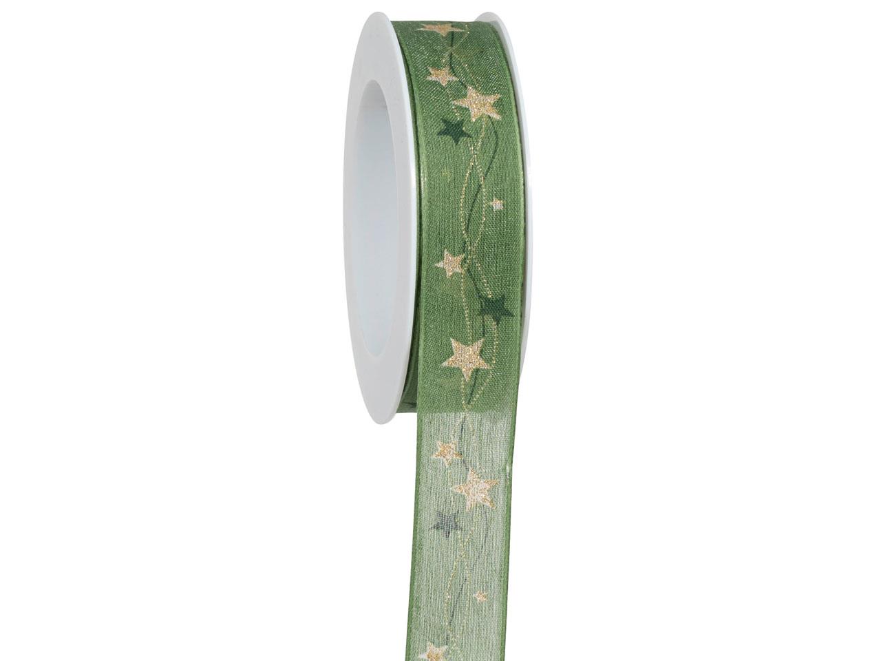 Band Lichterkette m. Dr. 25 mm 18 Meter oliv/gold 54/15