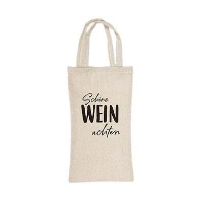Flaschentasche -Schöne WEINachten- natur/schwarz Länge 29 cm