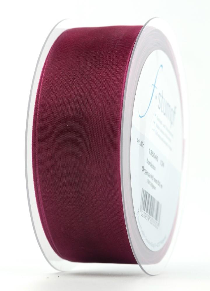 Band Beauty Organdy 40 mm 50 Meter bordo 124