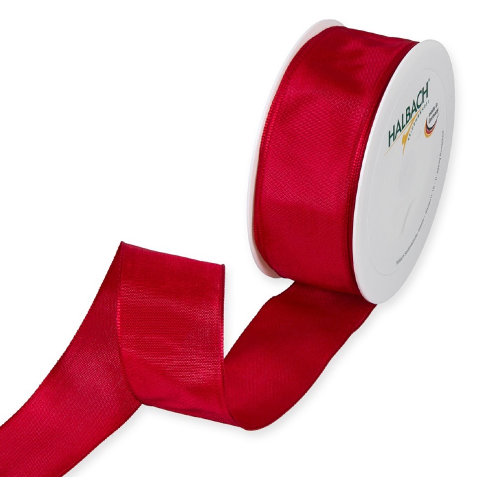 Drahtkantenband 40mm rot 77