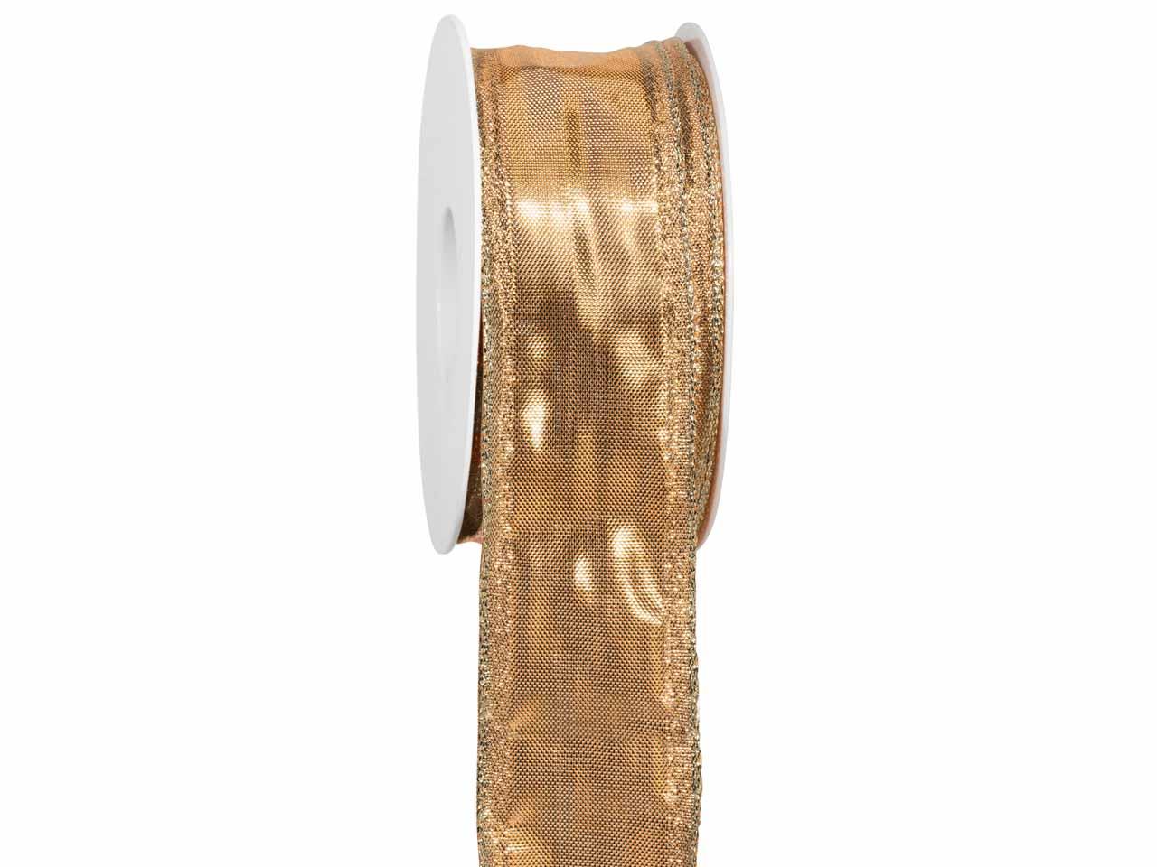 Band Gold oder Silber m. Draht 40 mm 25 Meter gold 15