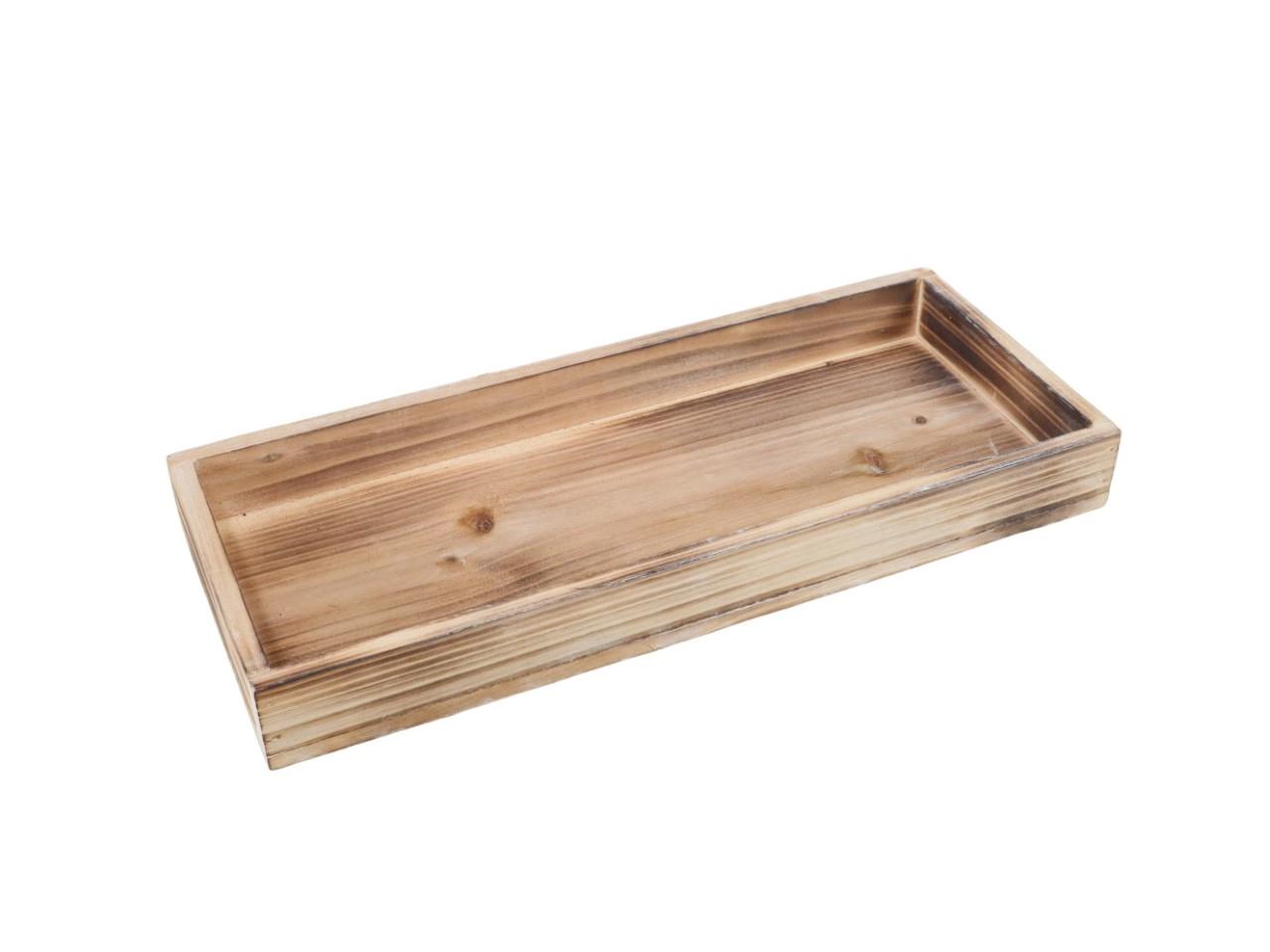Tablett rechteckig Holz natur L37x17cm