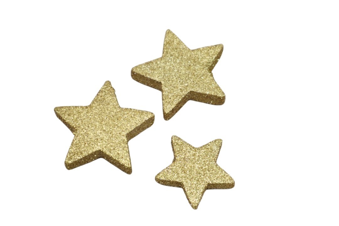 Streuer Sterne "Flocki" gold glitzer D5+4cm