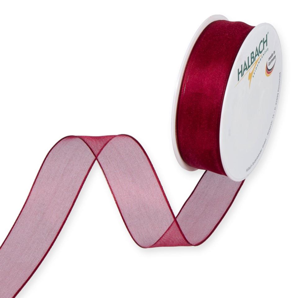 Organza m.Draht 25mm weinrot65