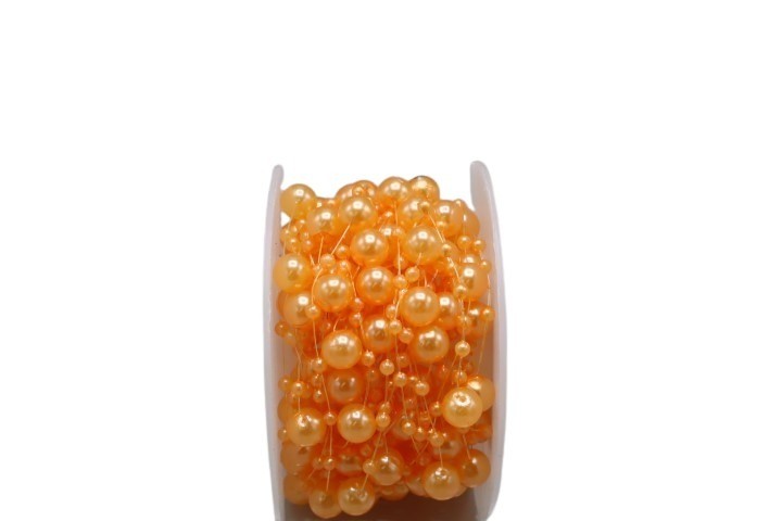 Perlen 8 mm auf Naylonschnur 10 Meter orange