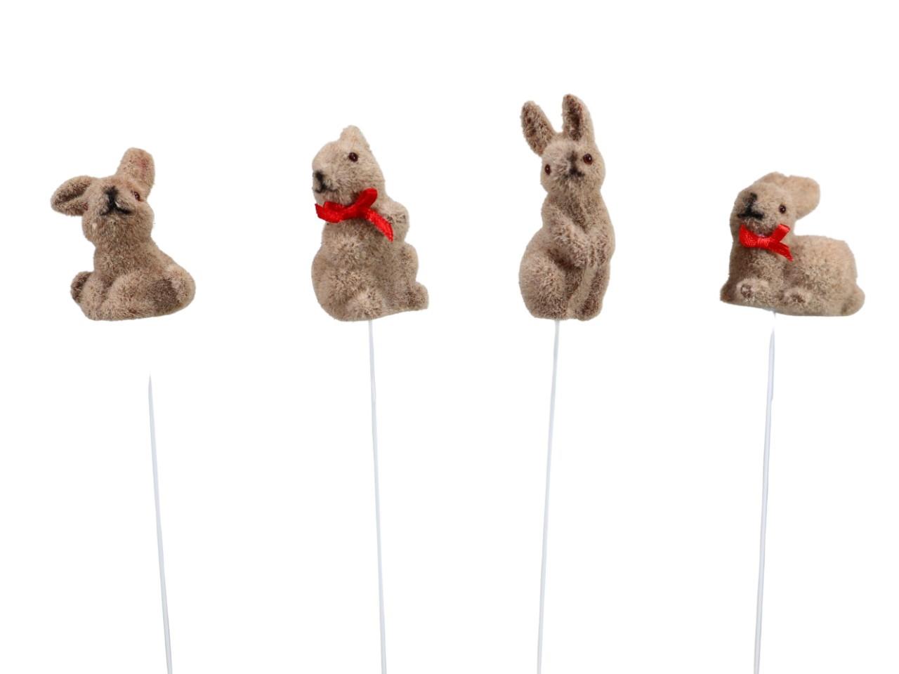 Hasenstecker beflockt Kunststoff braun D5cm