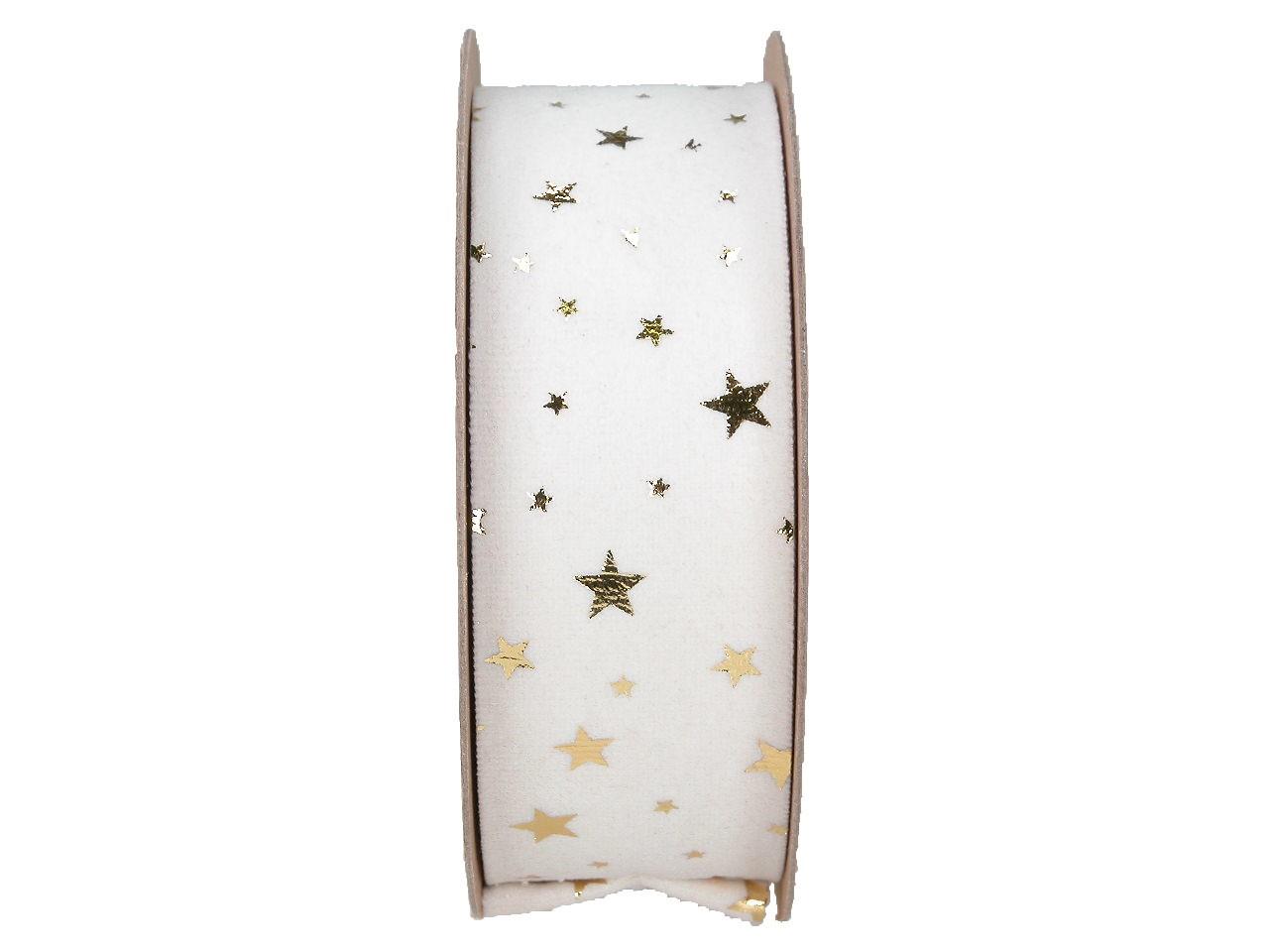 Band Samt mit Sternen 40 mm 15 Meter creme 102 Band Samt mit Sternen 40 mm 15 Meter creme 102