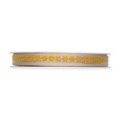 Leinen-Druckband Blümchen 10 mm 15 Meter honey yellow 313 Leinen-Druckband Blümchen 10 mm 15 Meter honey yellow 313