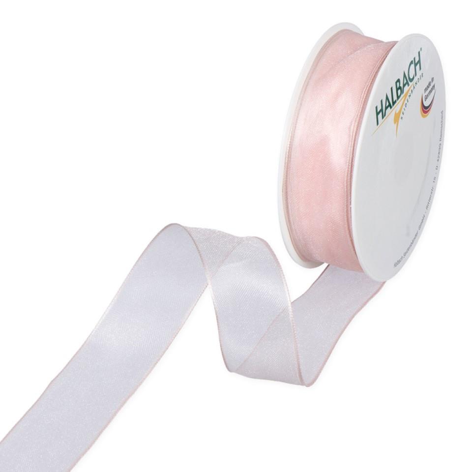 Organza m.Draht 25mm rosa23 Organza m.Draht 25mm rosa23