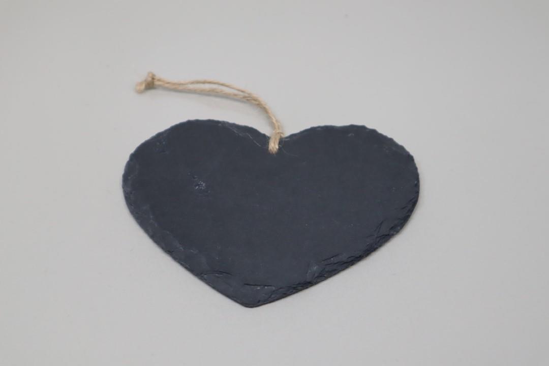 Schieferherz z. H. mit Juteband 14x12 cm
