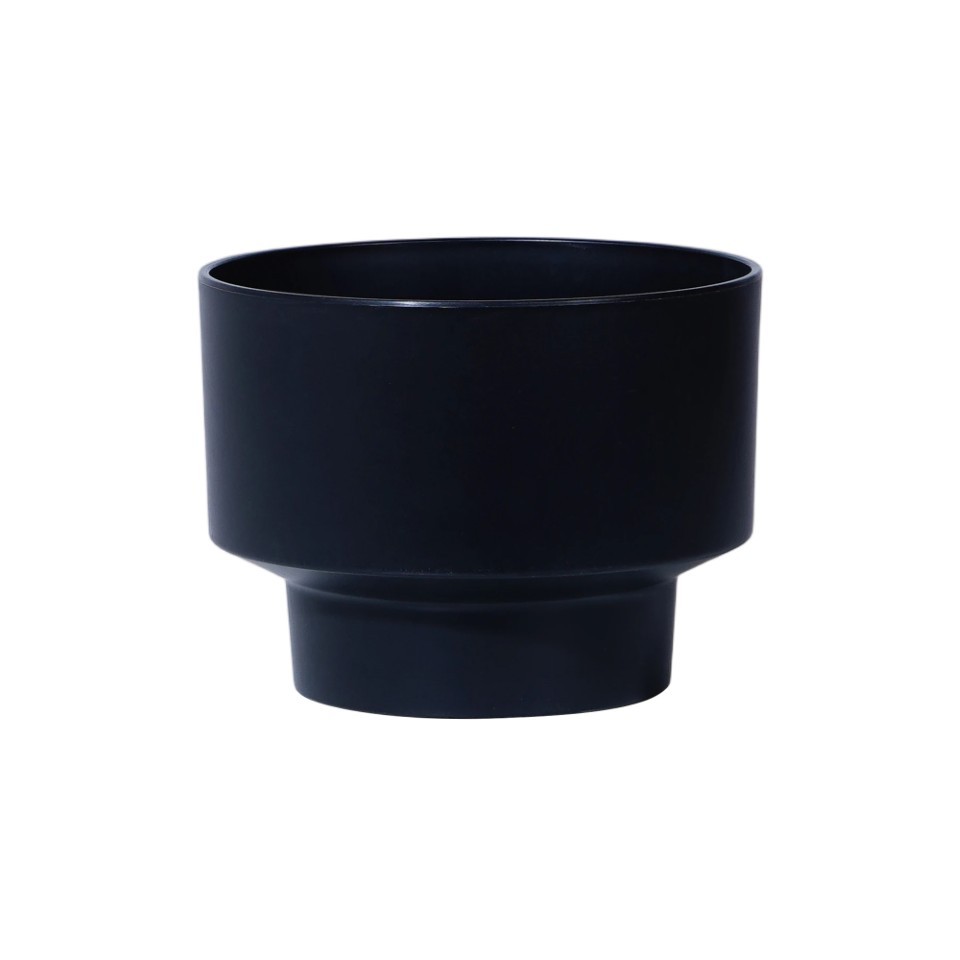 Pflanzschale rund auf Fuß Kunststoff schwarz D17,5xH13cm