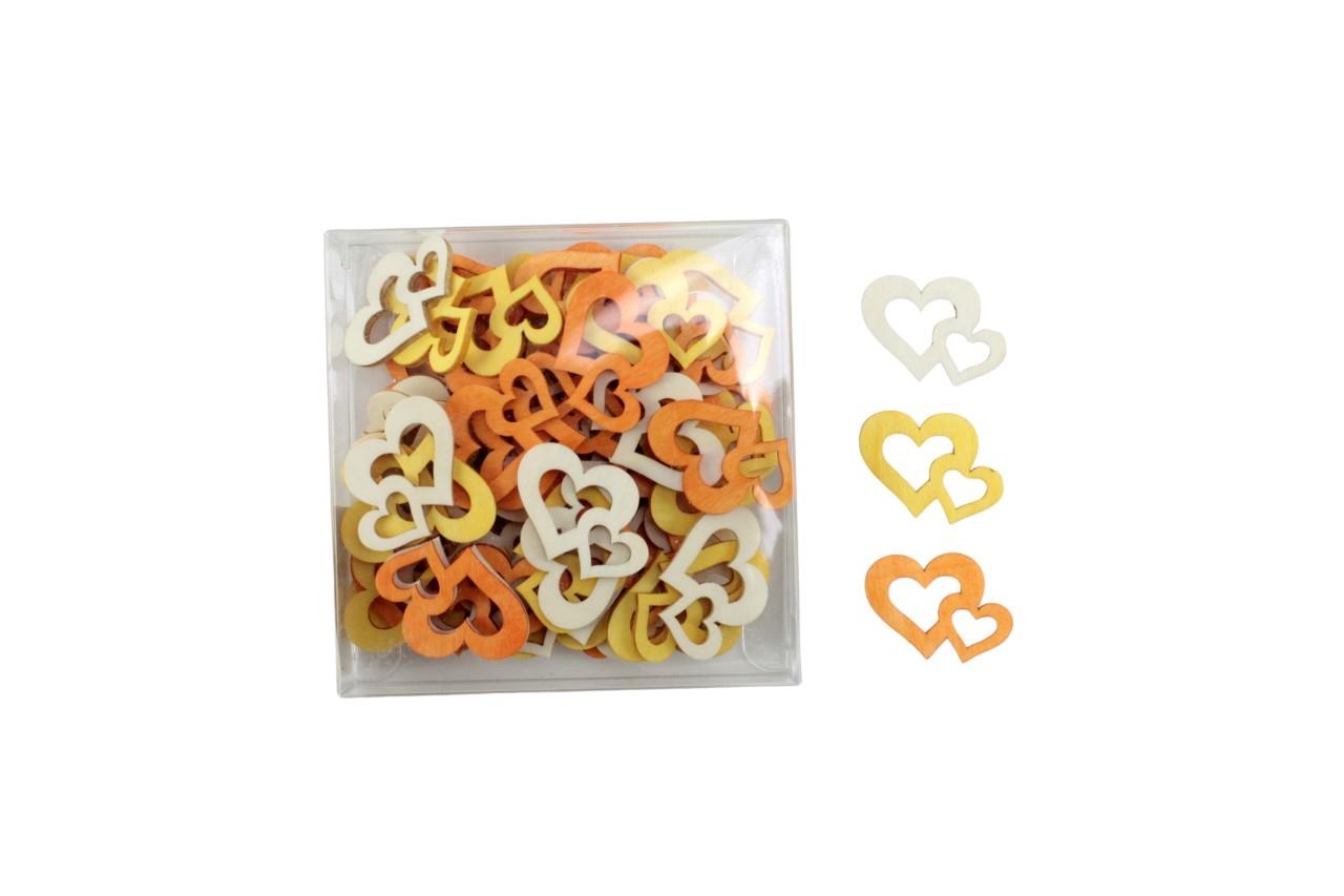 Streuer Herz Benno Holz gelb,orange,weiss 4 cm Streuer Herz Benno Holz gelb,orange,weiss 4 cm