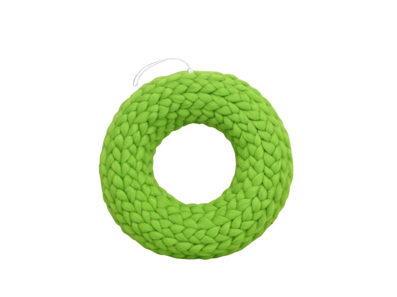 Kranz hängend m. Filzlunte geflochten grün D25cm