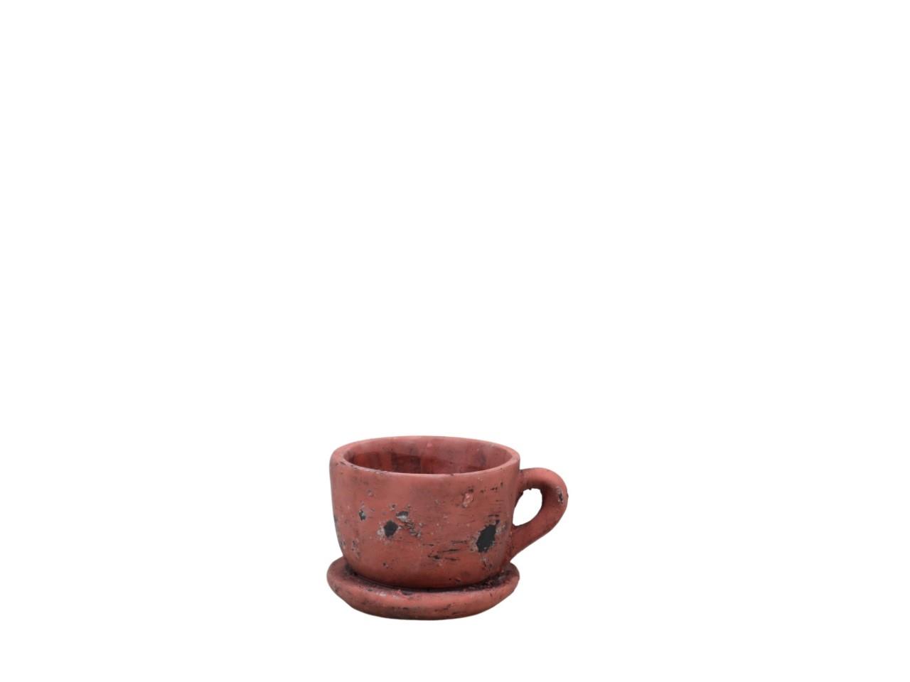 Tasse Ruby Keramik rot-vintage L12cm(Öffnung D8,3cm) Tasse Ruby Keramik rot-vintage L12cm(Öffnung D8,3cm)
