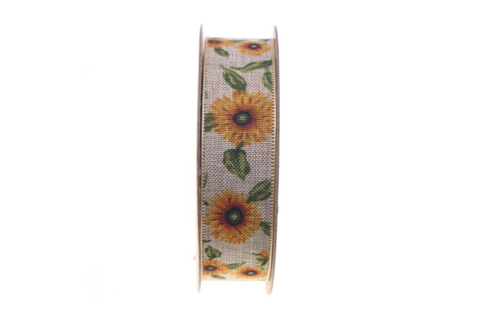 Band Daphne 25 mm 15 Meter Sonnenblumen 420