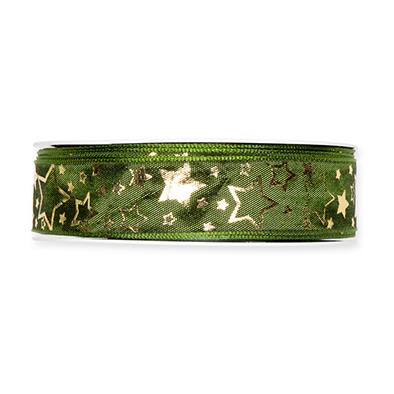 Druckband Sterne 25 mm 25 Meter dark green/gold 548 Druckband Sterne 25 mm 25 Meter dark green/gold 548