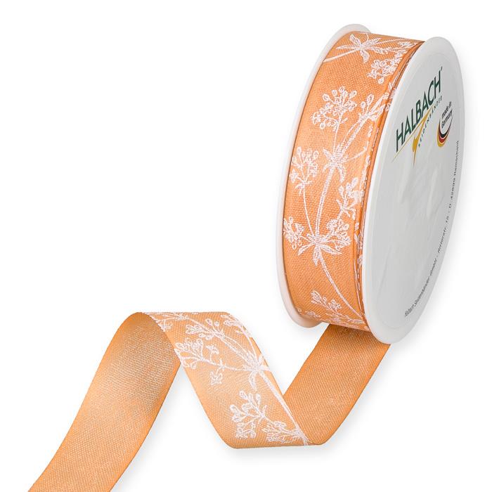 Druckband Blumenranken 25 mm 18 Meter apricot 20 Druckband Blumenranken 25 mm 18 Meter apricot 20