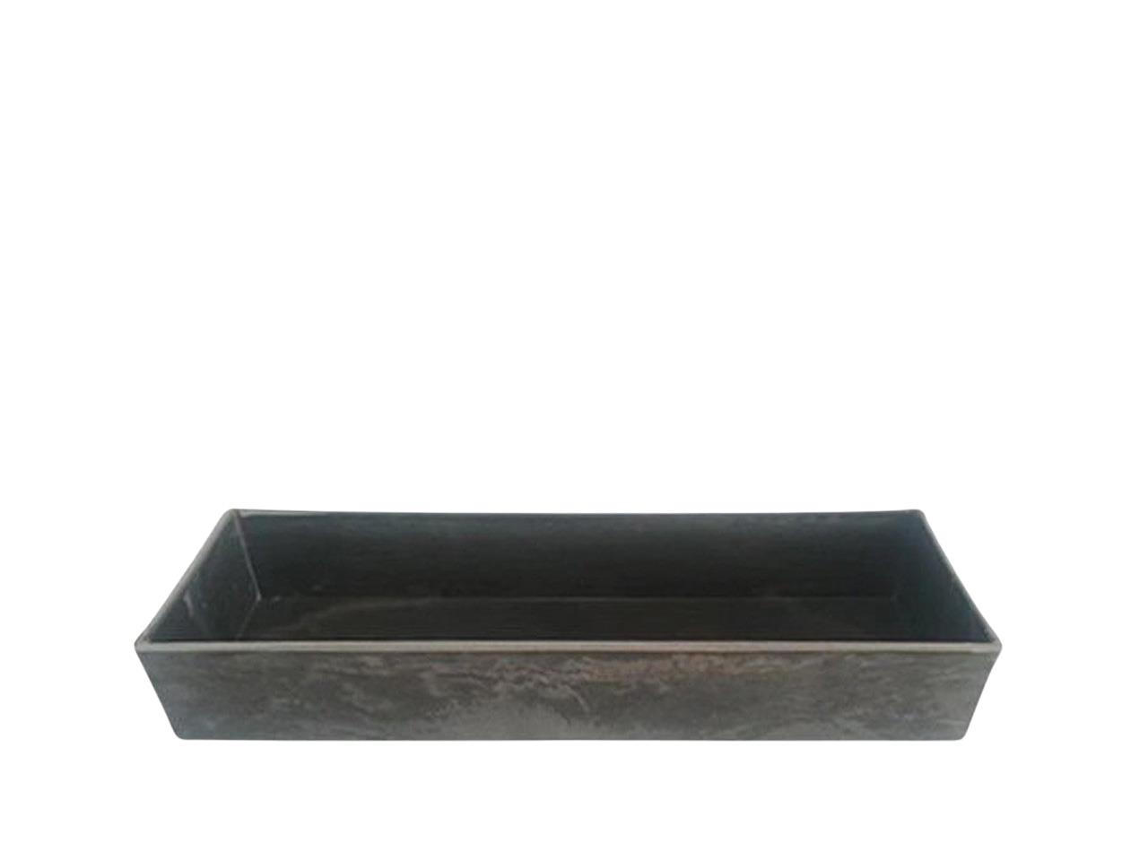 Jardiniere KARA anthrazit-natur Plastik L32x10cm H5,5cm