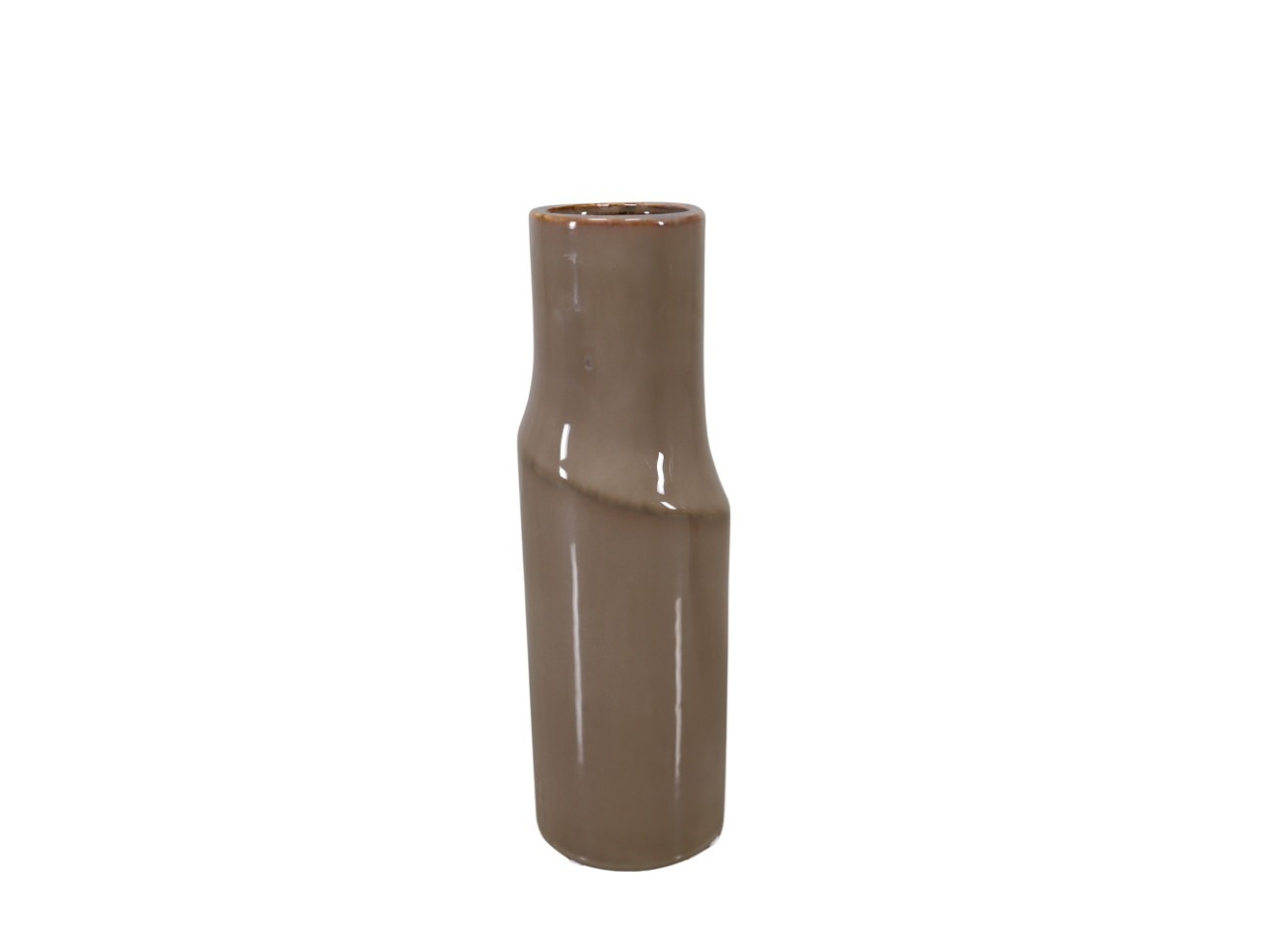 Vase Keramik taupe D 9 cm Höhe 28 cm