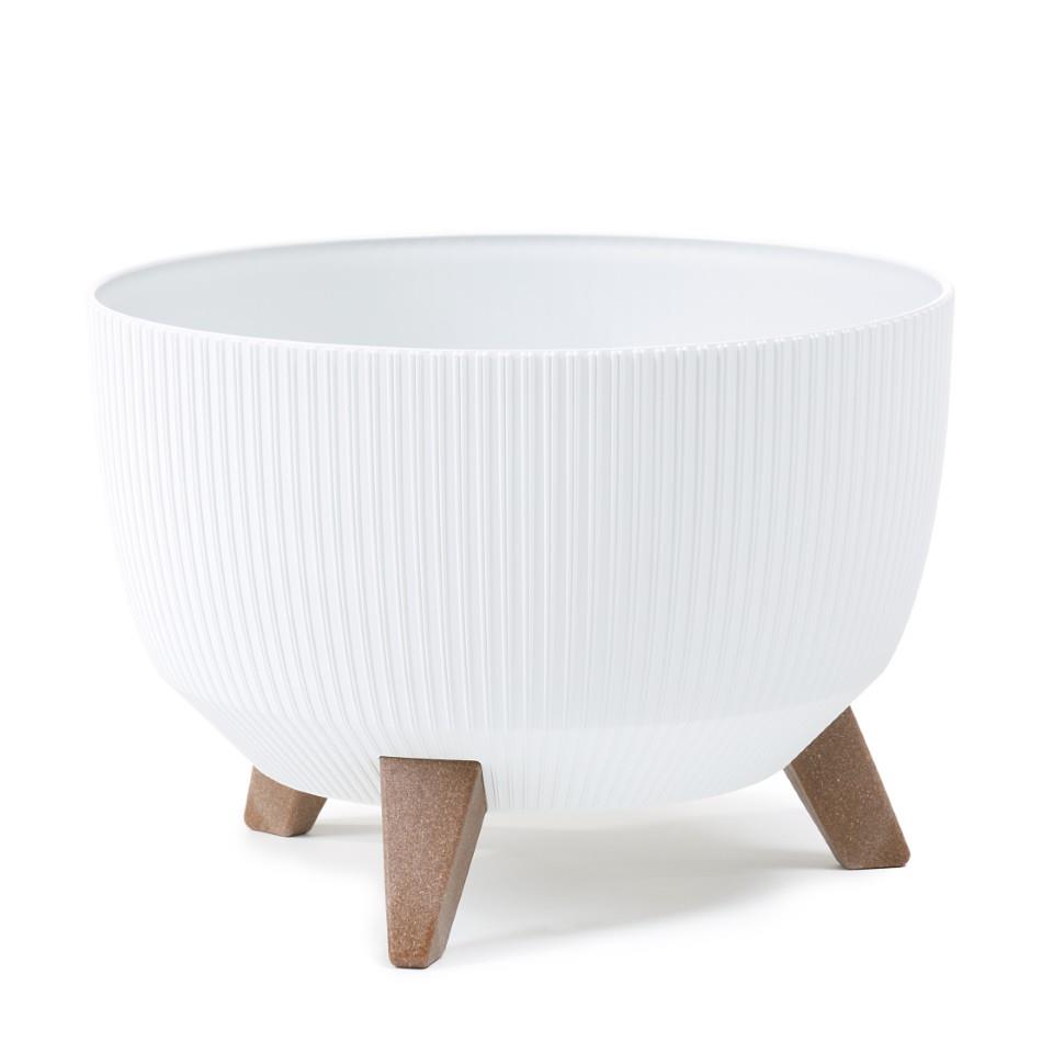 Plastikschale D29cm H22,5cm "Roma" auf  Füß.  weiß  951-05