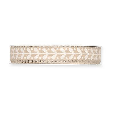 Druckband Misteln 15 mm 18 Meter linen/white/silver 71 Druckband Misteln 15 mm 18 Meter linen/white/silver 71