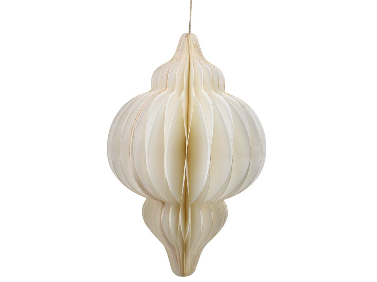 Ornament hängend Papier creme-gold L30cm